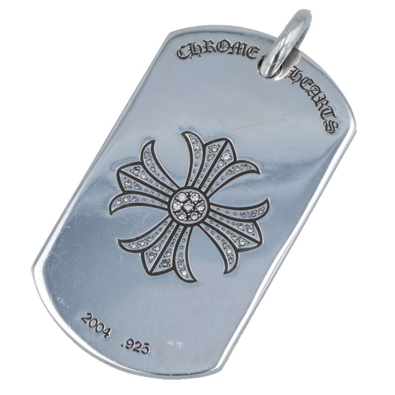 Chrome Hearts Large Dog Tag Pave Diamond Size ONE SIZE
