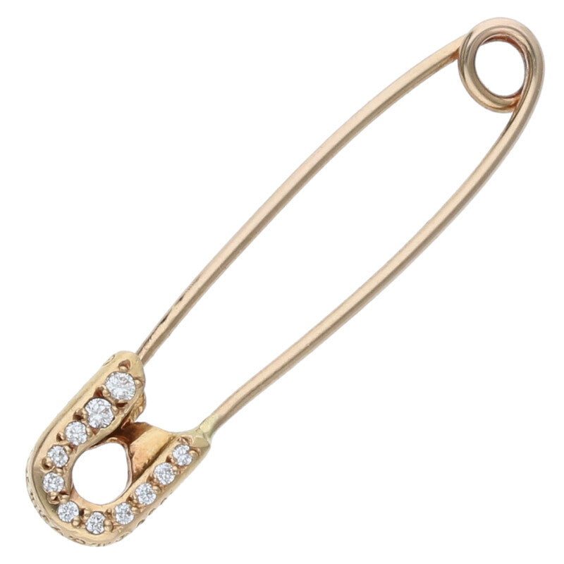 Chrome Hearts 22K Pave Diamond Safety Pin Gold Size ONE SIZE