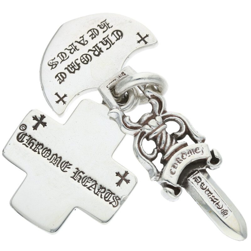 Chrome Hearts Three Trinkets Pendant 925 Size ONE Silver