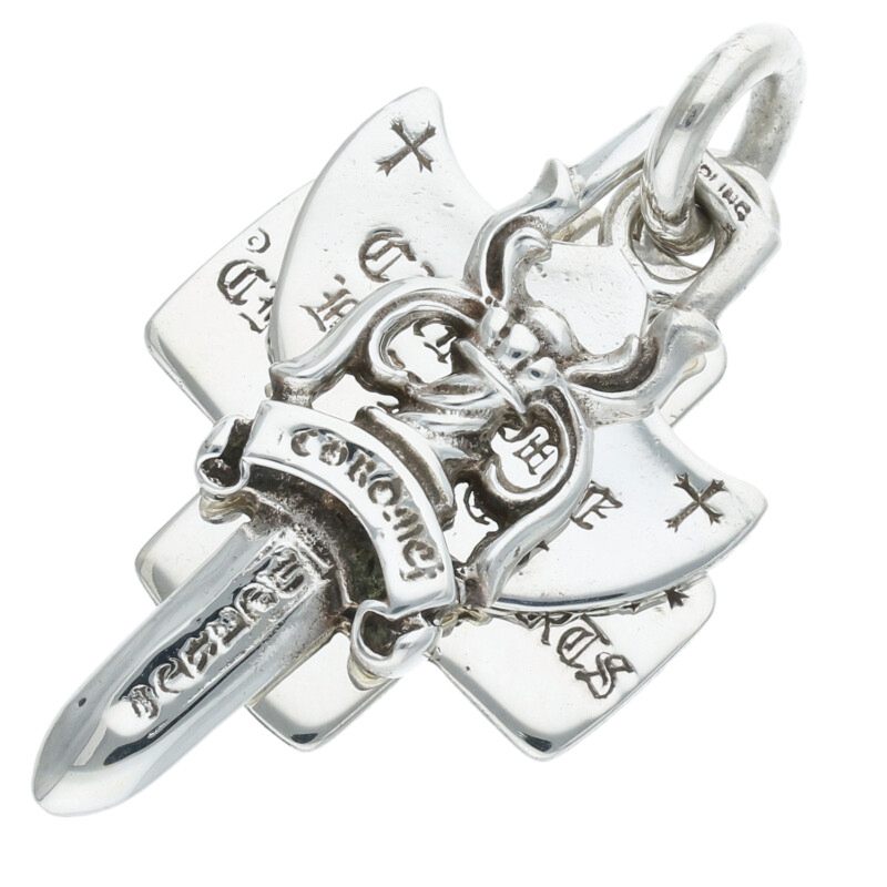 Chrome Hearts 3TRINKETS Old Silver Necklace Size ONE SIZE