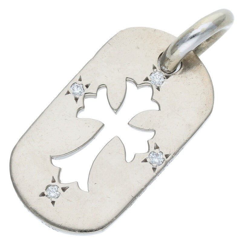 Chrome Hearts 18K Small Dog Tag 4DIA White Size ONE SIZE