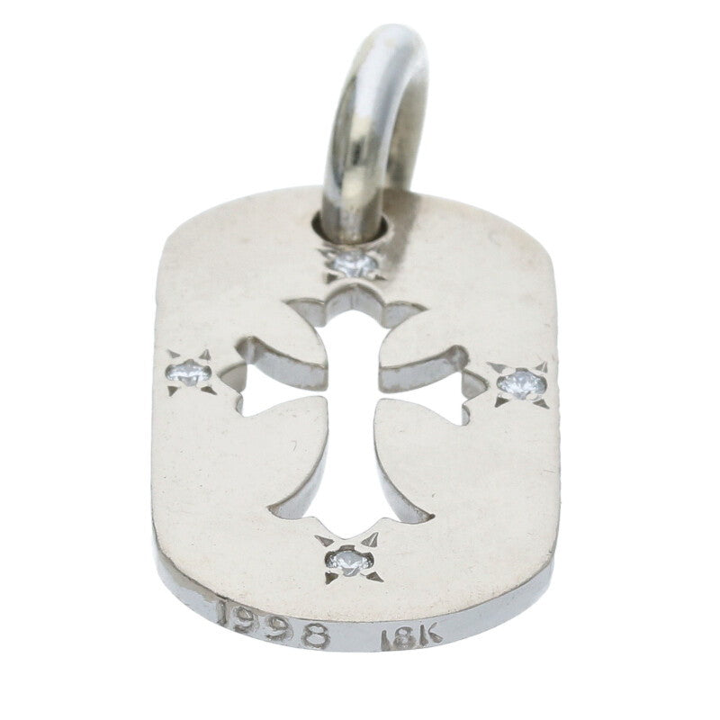 Chrome Hearts 18K Small Dog Tag 4DIA White Size ONE SIZE