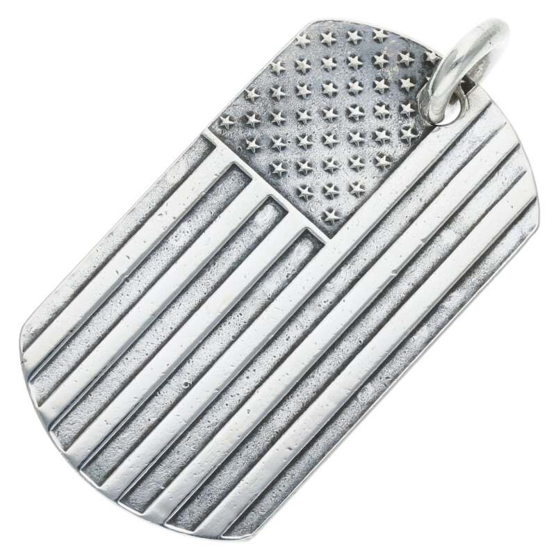 Chrome Hearts Silver Large American Flag Dog Size ONE SIZE