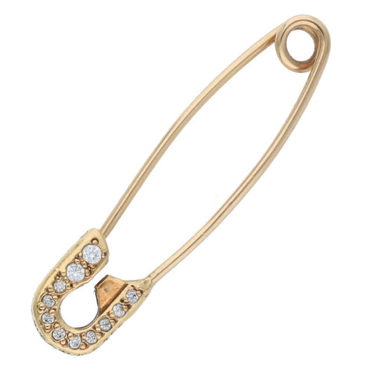 Chrome Hearts 22K YG Small Safety Pin Pave Size ONE SIZE