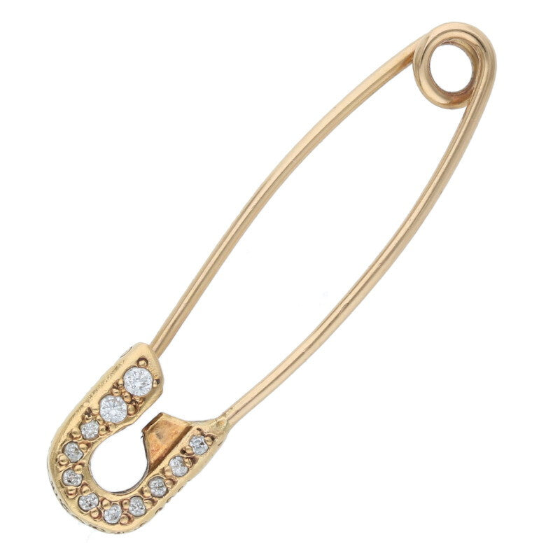 Chrome Hearts 22K YG Small Safety Pin Pave Size ONE SIZE