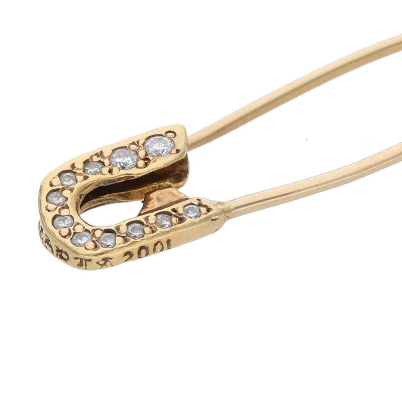 Chrome Hearts 22K YG Small Safety Pin Pave Size ONE SIZE