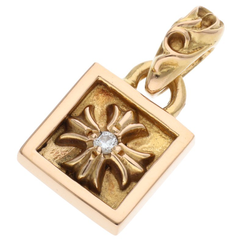 Chrome Hearts 22K FRAMED CH PLUS 1DIA YG Charm Size ONE SIZE