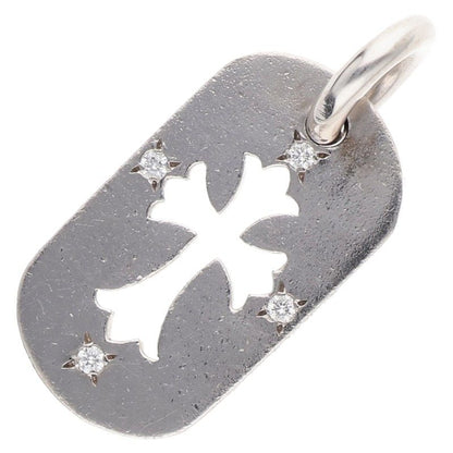 Chrome Hearts 18K Small Dog Tag 4 Diamond WG Size ONE SIZE