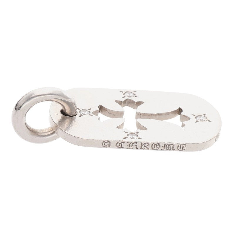 Chrome Hearts 18K Small Dog Tag 4 Diamond WG Size ONE SIZE
