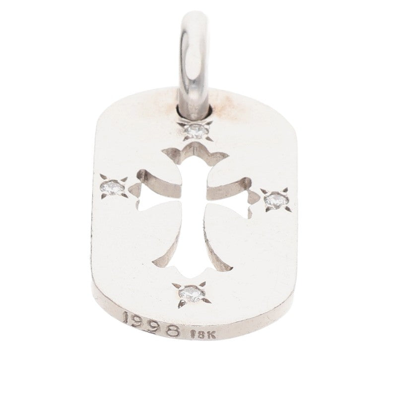 Chrome Hearts 18K Small Dog Tag 4 Diamond WG Size ONE SIZE