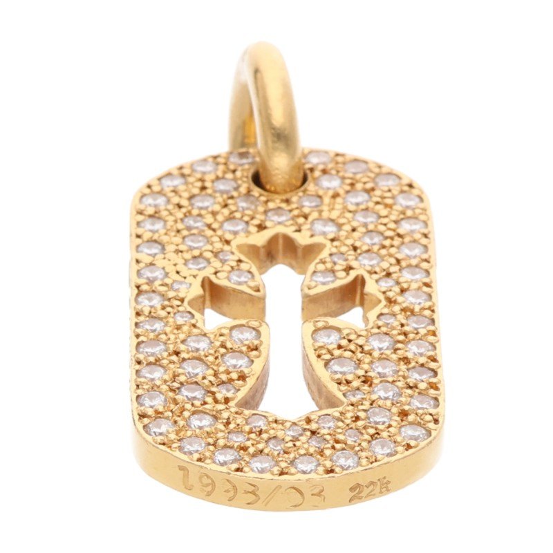 Chrome Hearts 22K Small Dog Tag Pave Diamond Size ONE SIZE