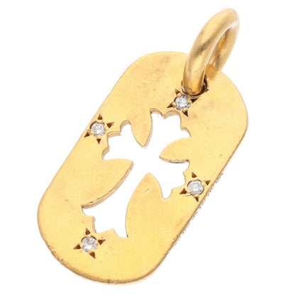 Chrome Hearts 22K Small Dog Tag 4D Pave YG Size ONE SIZE