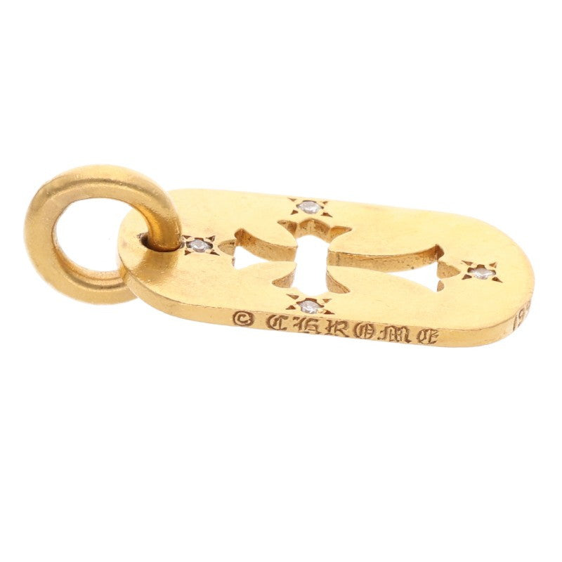 Chrome Hearts 22K Small Dog Tag 4D Pave YG Size ONE SIZE