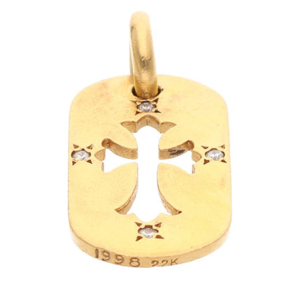 Chrome Hearts 22K Small Dog Tag 4D Pave YG Size ONE SIZE