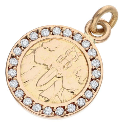 Chrome Hearts 22K Angel Medal Pave Charm YG Size ONE SIZE