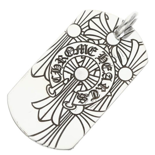 Chrome Hearts Large Dog Tag "GOD BLESS" Silver Size ONE SIZE
