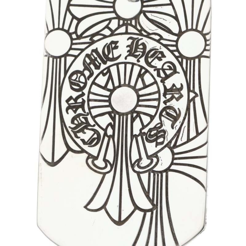 Chrome Hearts Large Dog Tag "GOD BLESS" Silver Size ONE SIZE