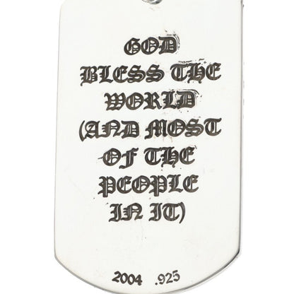 Chrome Hearts Large Dog Tag "GOD BLESS" Silver Size ONE SIZE