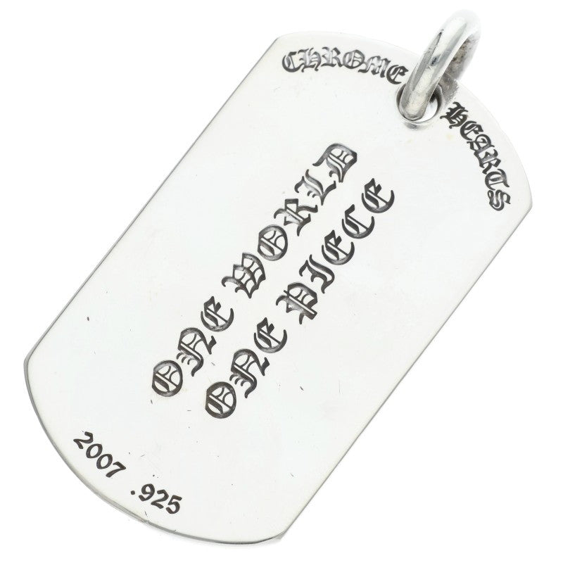 Chrome Hearts Large Dog Tag Pendant 925 Silver Size ONE SIZE