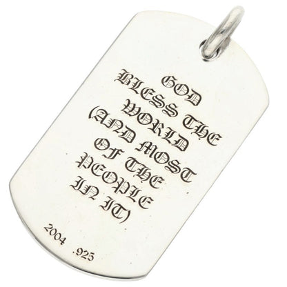 Chrome Hearts 925 God Bless Large Dog Tag Size ONE SIZE