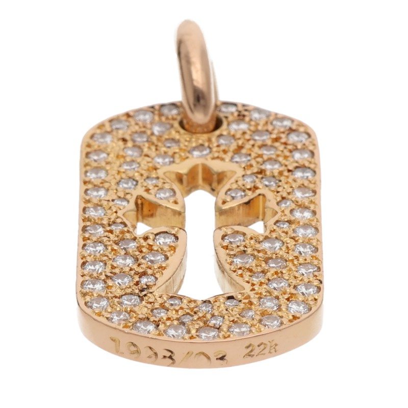 Chrome Hearts 22K Pave Diamond Tag Pendant Size ONE SIZE
