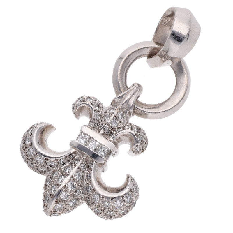Chrome Hearts 18K White Gold BS Fleur Pave Size ONE SIZE
