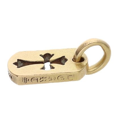 Chrome Hearts 22K Tiny Cutout Cross Dog Tag YG