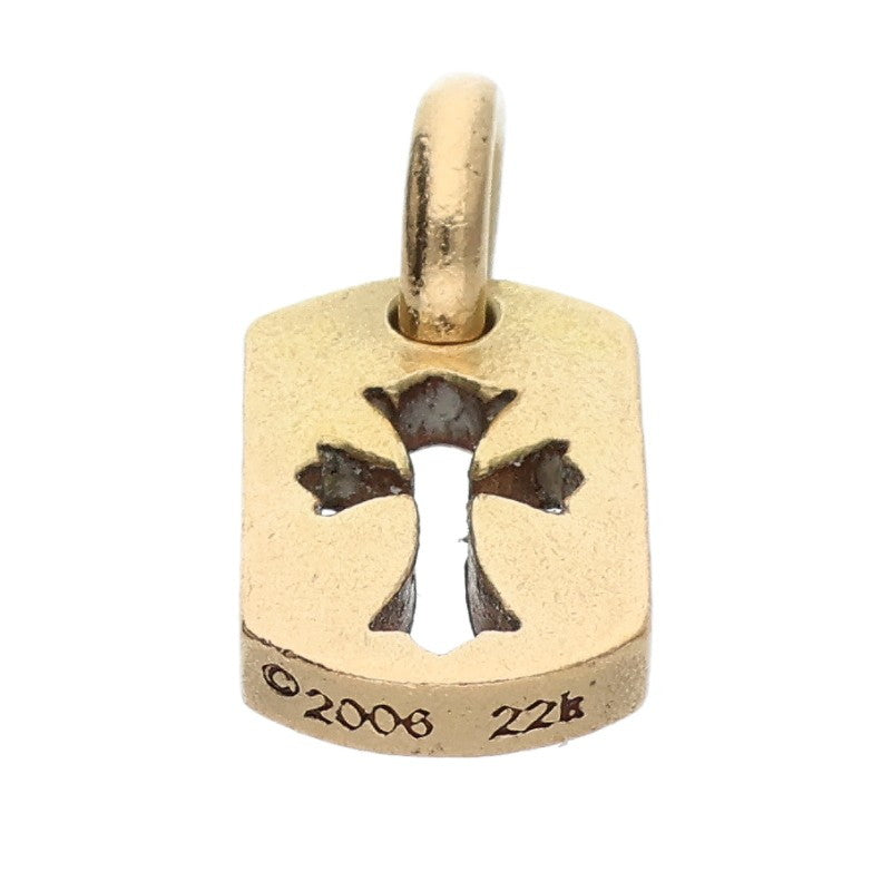 Chrome Hearts 22K Tiny Cutout Cross Dog Tag YG