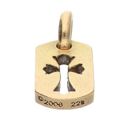 Chrome Hearts 22K Tiny Cutout Cross Dog Tag YG