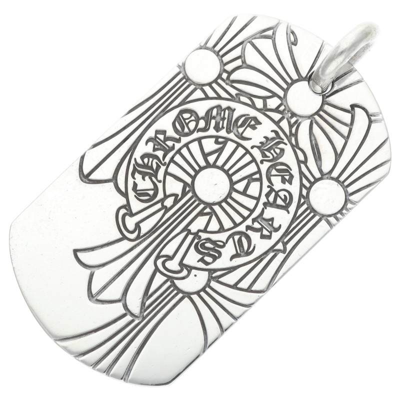Chrome Hearts God Bless Large Dog Tag Silver Size ONE SIZE