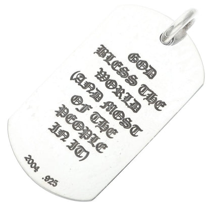 Chrome Hearts God Bless Large Dog Tag Silver Size ONE SIZE