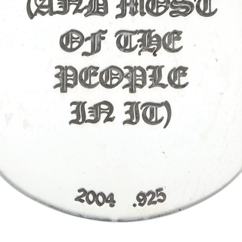 Chrome Hearts God Bless Large Dog Tag Silver Size ONE SIZE