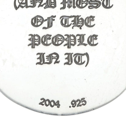 Chrome Hearts God Bless Large Dog Tag Silver Size ONE SIZE