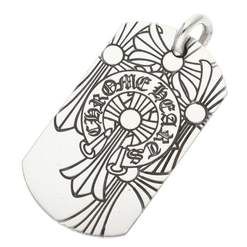 Chrome Hearts God Bless Large Dog Tag Silver Size ONE SIZE