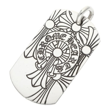 Chrome Hearts God Bless Large Dog Tag Silver Size ONE SIZE