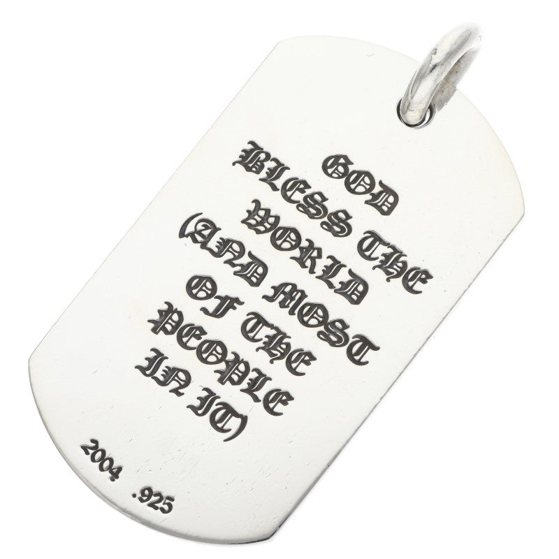 Chrome Hearts God Bless Large Dog Tag Silver Size ONE SIZE