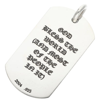 Chrome Hearts God Bless Large Dog Tag Silver Size ONE SIZE