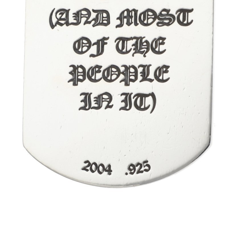 Chrome Hearts God Bless Large Dog Tag Silver Size ONE SIZE