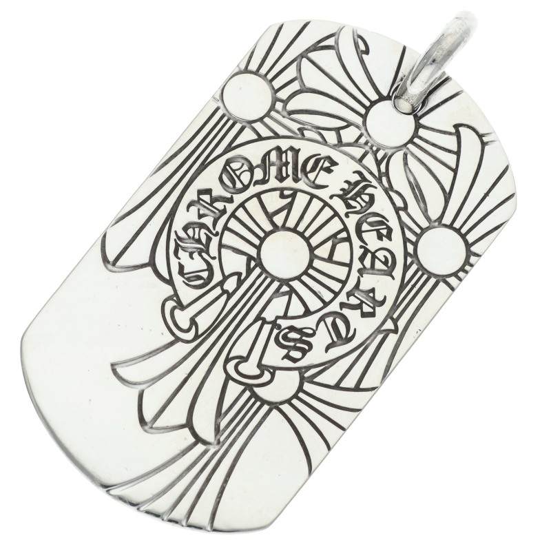 Chrome Hearts God Bless Large Dog Tag Silver Size ONE SIZE