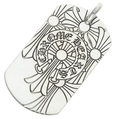 Chrome Hearts God Bless Large Dog Tag Silver Size ONE SIZE
