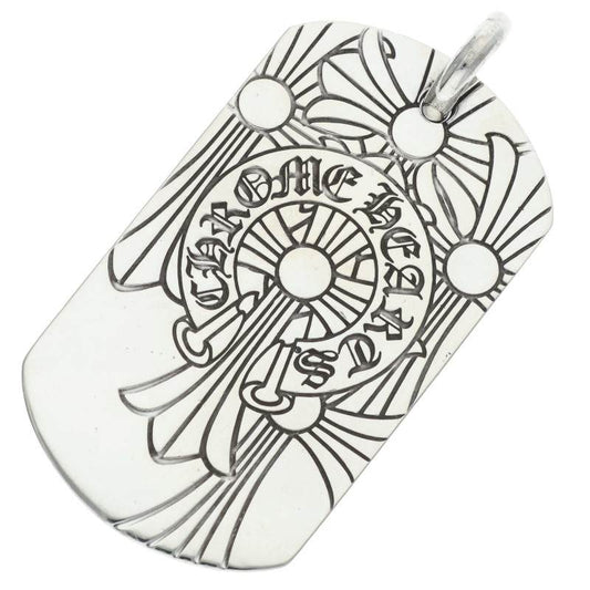 Chrome Hearts God Bless Large Dog Tag Silver Size ONE SIZE