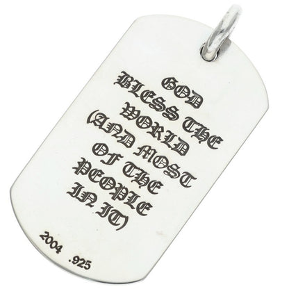 Chrome Hearts God Bless Large Dog Tag Silver Size ONE SIZE
