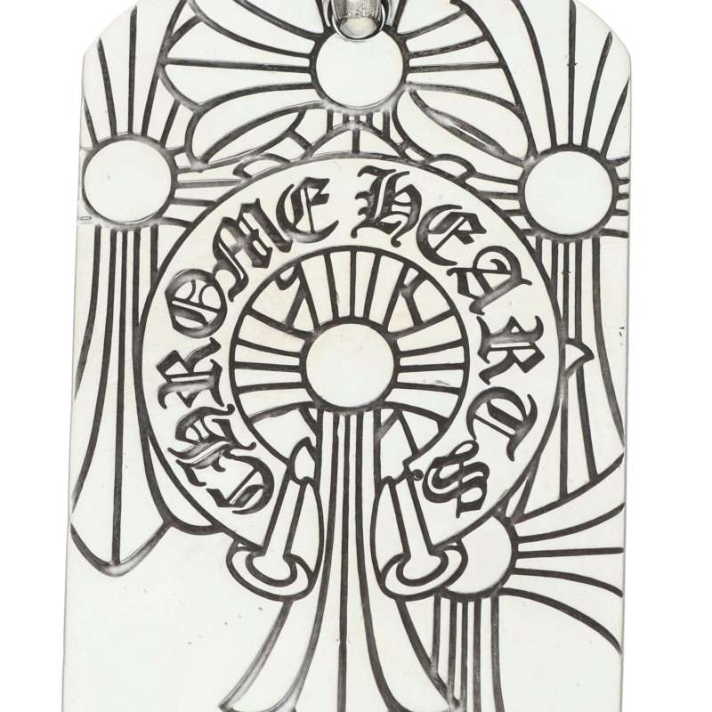 Chrome Hearts God Bless Large Dog Tag Silver Size ONE SIZE