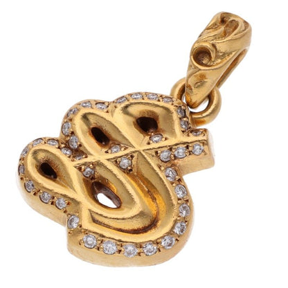 Chrome Hearts 22K S Initial Pave Diamond Charm Size ONE SIZE