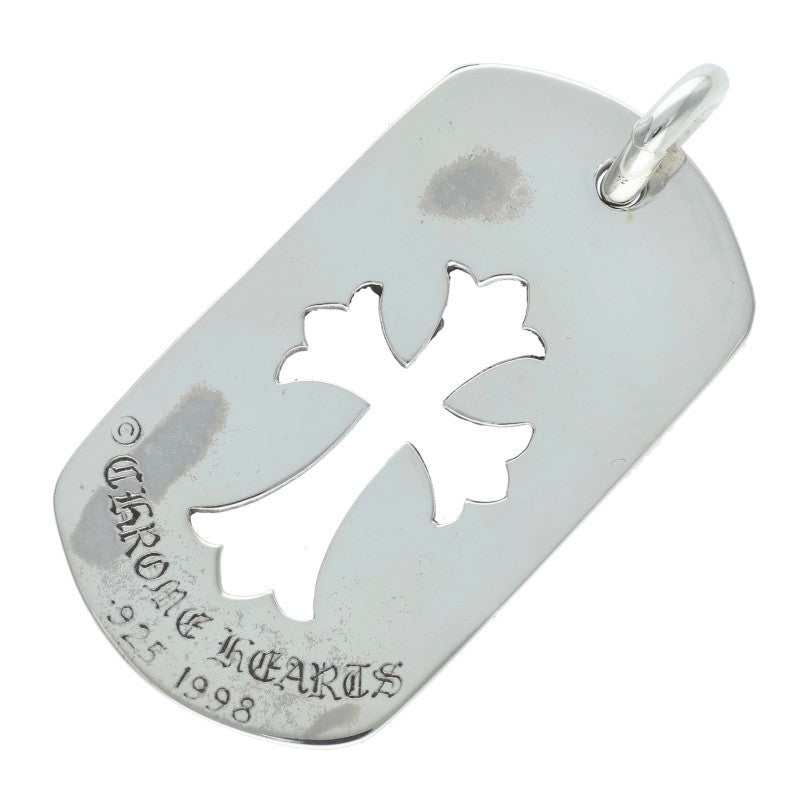 Chrome Hearts Cutout Cross Large Dog Tag 925 Size ONE Silver