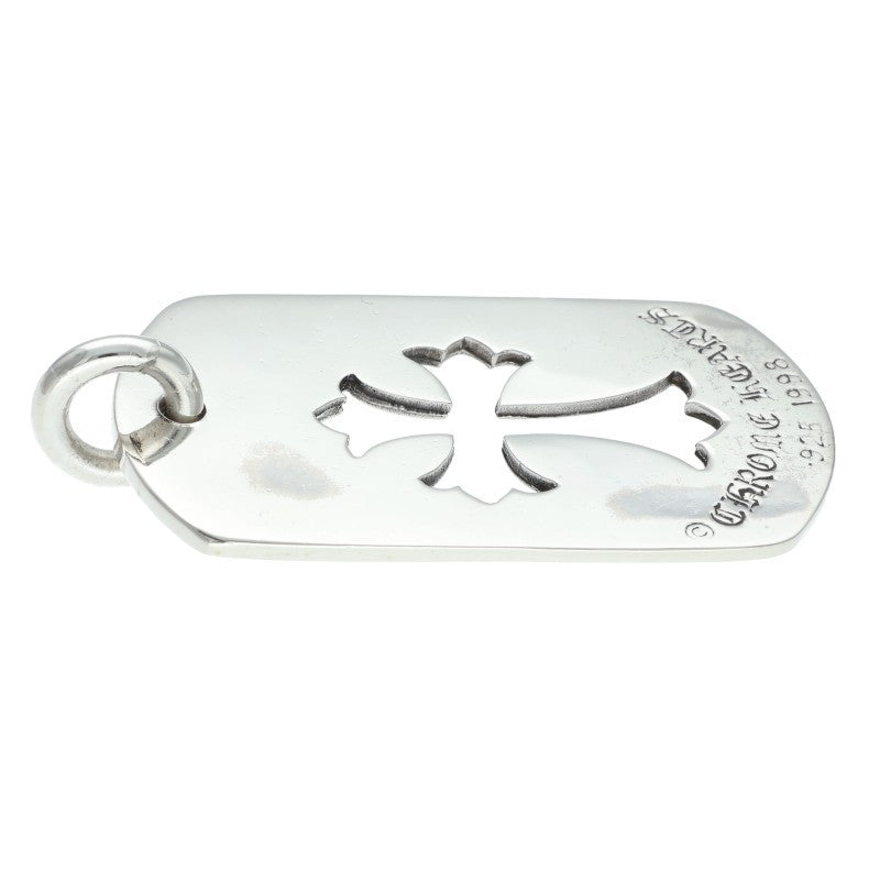 Chrome Hearts Cutout Cross Large Dog Tag 925 Size ONE Silver