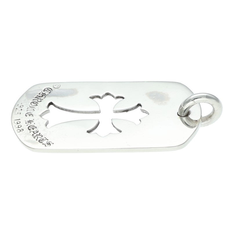 Chrome Hearts Cutout Cross Large Dog Tag 925 Size ONE Silver