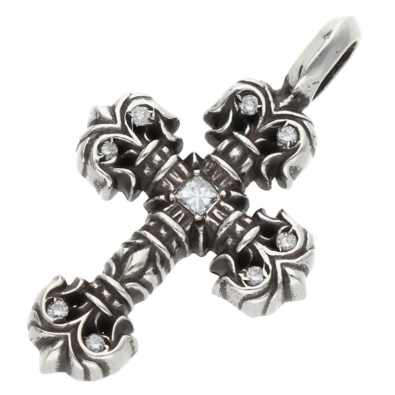 Chrome Hearts Tiny Filigree Pave Diamond 925 Size ONE SIZE