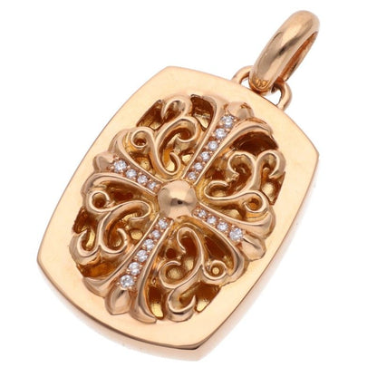 Chrome Hearts 22K Keeper Pave Gold Necklace Size ONE SIZE