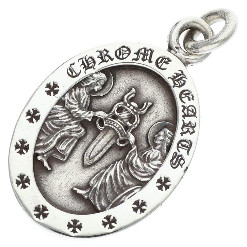 Chrome Hearts Angel Medal Oval Silver Pendant
